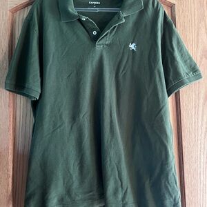 Express Men's Olive Green Polo Shirt